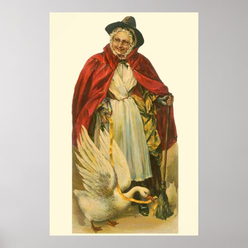 Mother Goose Vintage Victorian Story Book Poster
