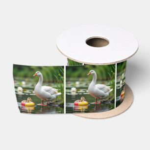 Mother Goose With Baby Gosling Satin Ribbon