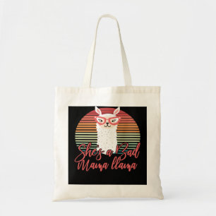 Mother Grandma Funny Shes a Bad Mama Llama design Tote Bag
