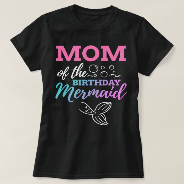 Mother Grandma Mom of the Birthday Mermaid Mothers T-Shirt (Design Front)