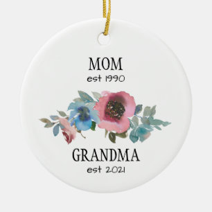 mother grandmother to be pregnancy announcement ceramic ornament