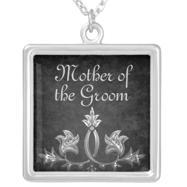 Mother groom wedding silver plated necklace (Front)