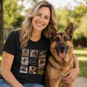 Mother GSD dog mom photo collage black T-Shirt