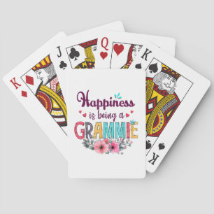 Mother Happiness Is Being A Grammie Ever Birthday Poker Cards