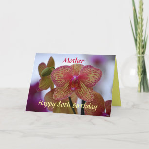 Mother Happy 80th Birthday Phalaenopsis Orchid Card