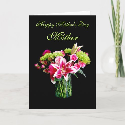 Mother Happy Mothers Day Stargazer Lily Bouquet Card