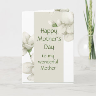 Mother Happy Mother's Day White Flowers Floral Holiday Card
