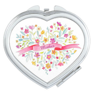 Mother heart bouquet flowers art painting mirror