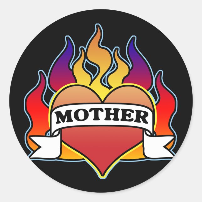 Mother Heart Tattoo Mother's Day Sticker (Front)