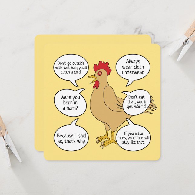 Mother Hen Advice Mother's Day Custom Messages (Front/Back In Situ)