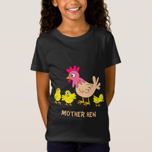 Mother Hen and Chickens  Kids T_Shirt