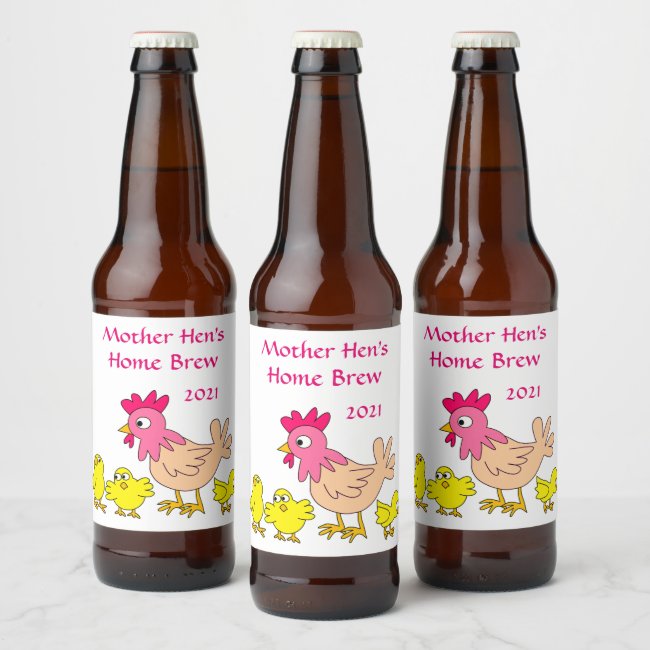Mother Hen and Chicks Beer Label