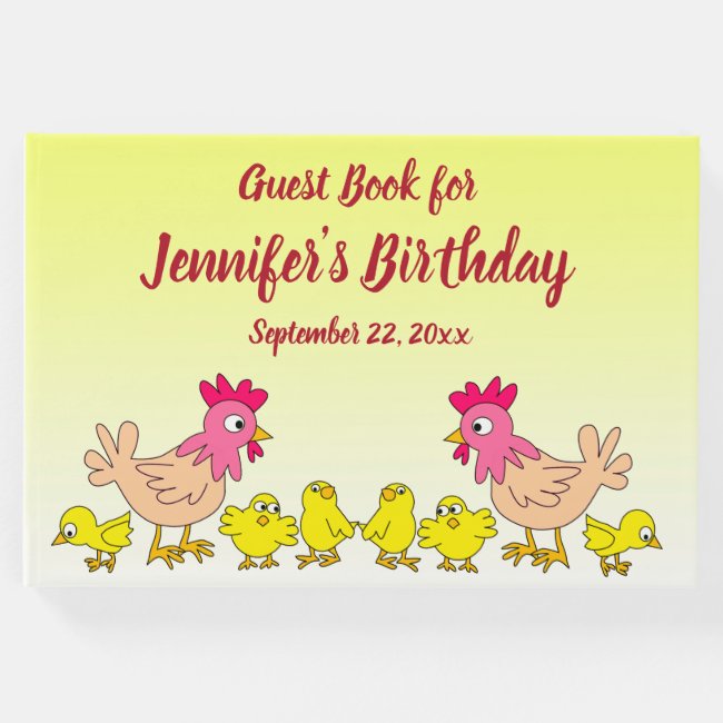 Mother Hen and Chicks Birthday Party Guest Book