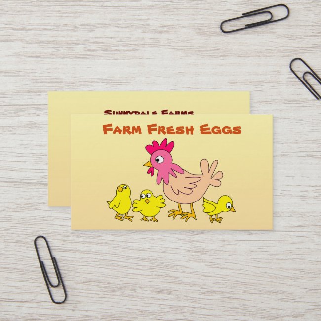 Mother Hen and Chicks Fresh Eggs Business Card