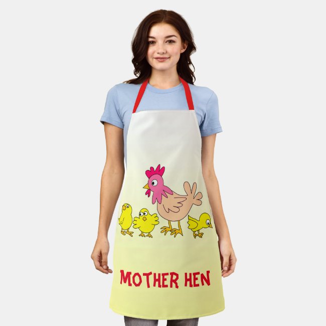 Mother Hen and Her Chicks Apron