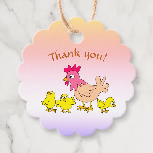 Mother Hen and Her Chicks Favor Tags
