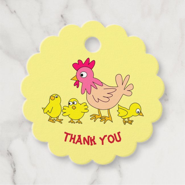 Mother Hen and Her Chicks Favor Tags