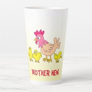 Mother Hen and Her Chicks Latte Mug