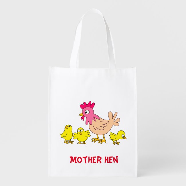 Mother Hen and Her Chicks Reusable Grocery Bag