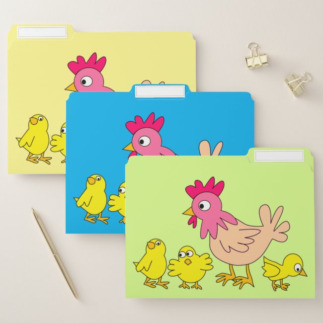 Mother Hen and Her Chicks Set of File Folders