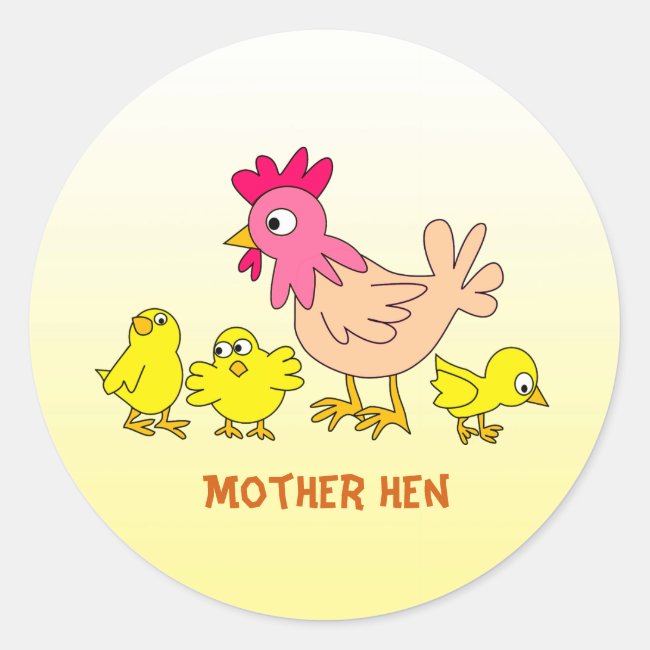 Mother Hen and Her Chicks Stickers