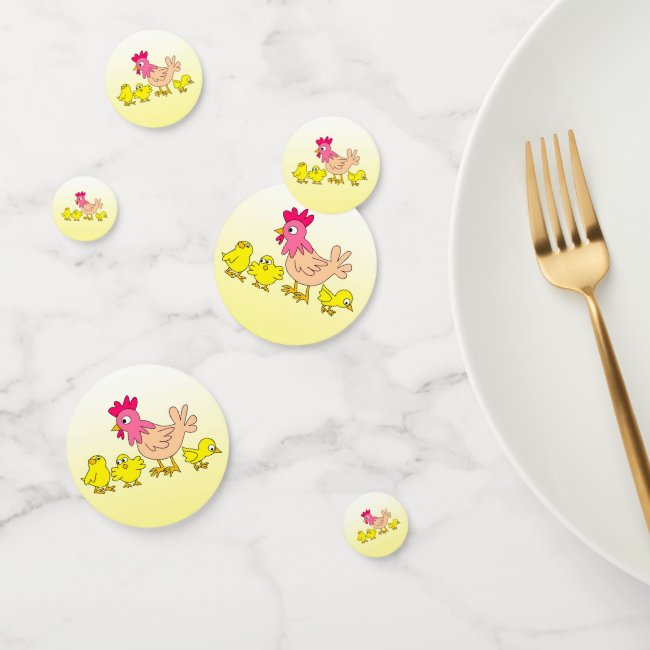 Mother Hen and Her Chicks Table Confetti
