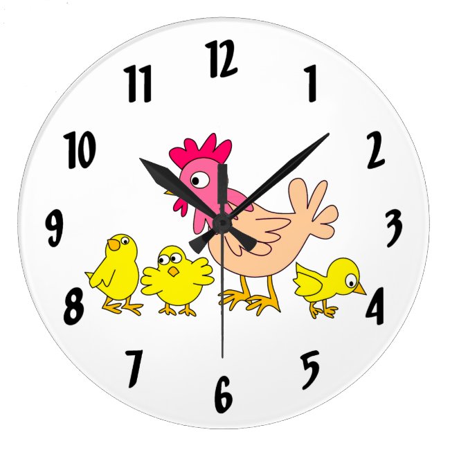 Mother Hen and Her Chicks Wall Clock