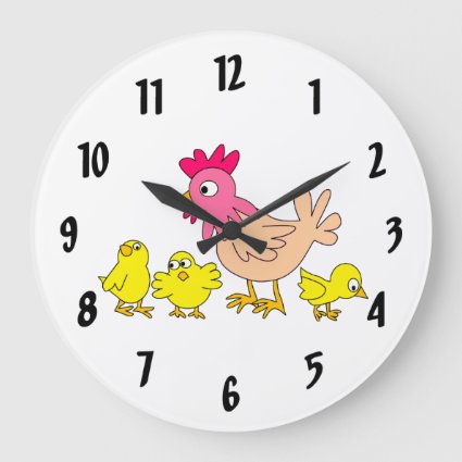Mother Hen and Her Chicks Wall Clock