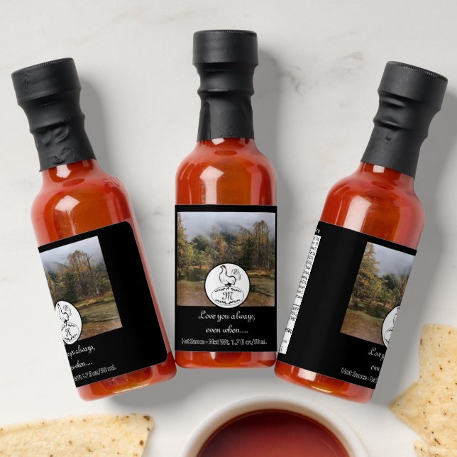 Mother Hen Nesting on a Monogram Egg Photo Hot Sauces (Laydown)