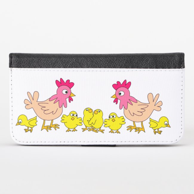 Mother Hens and Chickens IPhone X Wallet Case