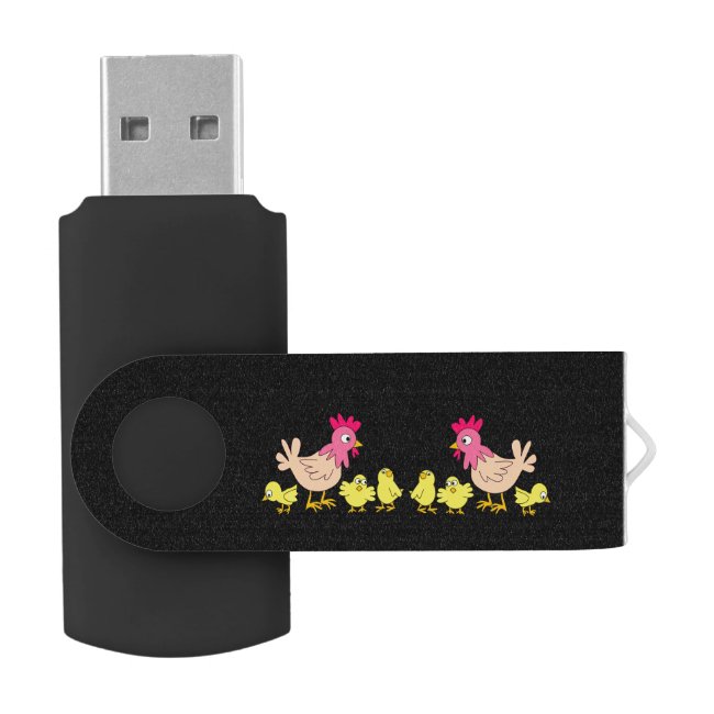 Mother Hens and Chicks USB Flash Drive