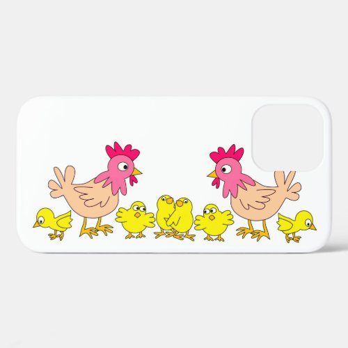 Mother Hens and Their Chicks iPhone 12 Case