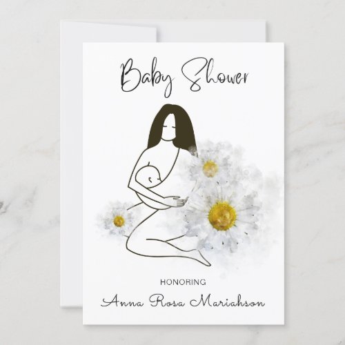 *~* Mother Holding Baby Daisy Flower Baby Shower Invitation