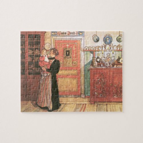 Mother Holding Baby in the Kitchen Jigsaw Puzzle