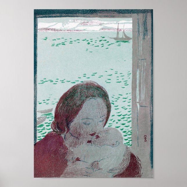 Mother Holding Baby, Maurice Denis Poster (Front)