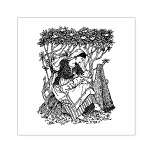 Mother holding Baby Motherhood Vintage Mama Rubber Stamp