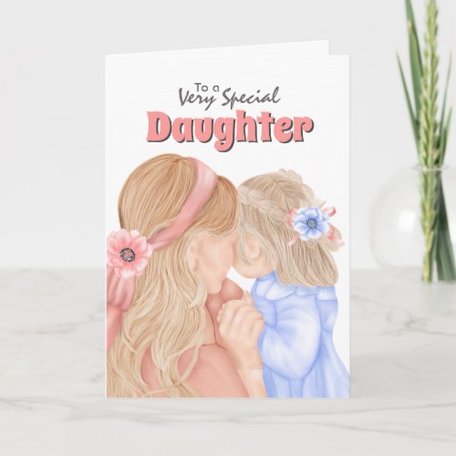 Mother holding child illustration DIY message Card