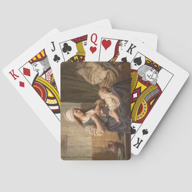 Mother Holding Her Child (by Rudolf Jordan) Poker Cards (Back)