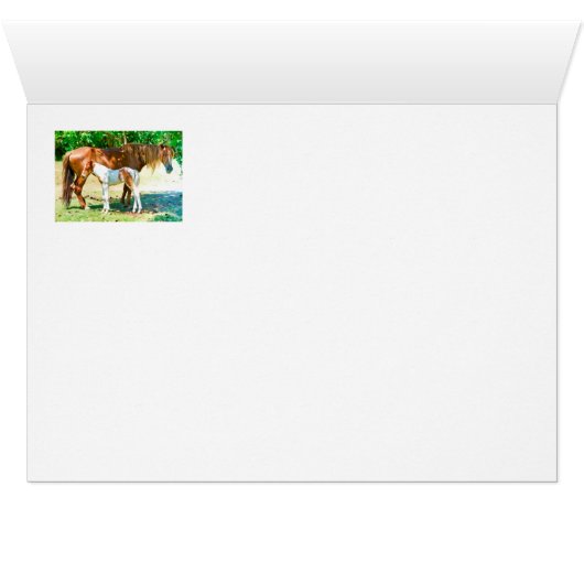 Mother Horse foal Animal Blank Card (Inside Horizontal (Bottom))