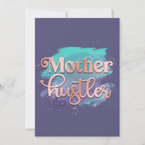 Mother Hustler Rose Gold Mom Typography Card