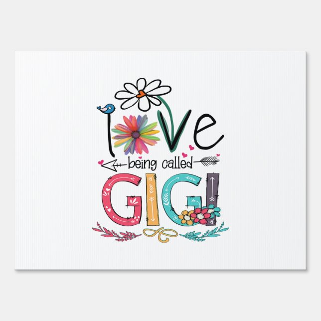 Mother I Love Being Called Gigi Sunflower Birthday Sign (Front)