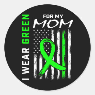 Mother I Wear Green For My Mom Kidney Disease Awar Classic Round Sticker