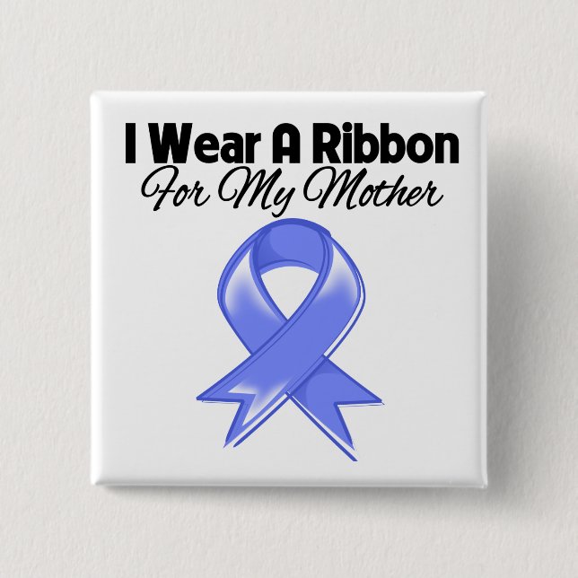 Mother - I Wear Periwinkle Ribbon Button (Front)