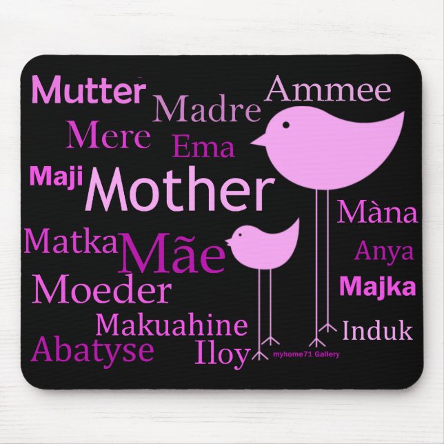 Mother in different languages mouse pad (Front)