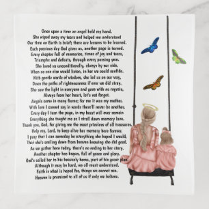 Mother in heaven sitting on swing poem photo gold trinket tray