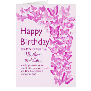 Mother in Law Birthday Butterflies Cards