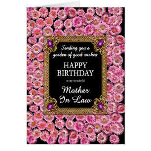 Mother in Law Birthday Pink Daisies Cards