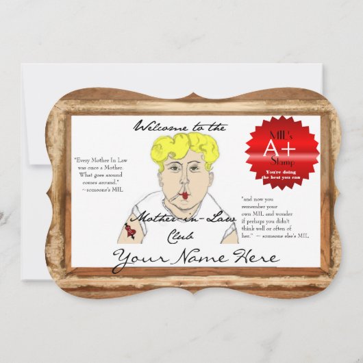 Mother in Law Certificate - humor (Back)