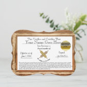 Mother in Law Certificate - humor (Standing Front)