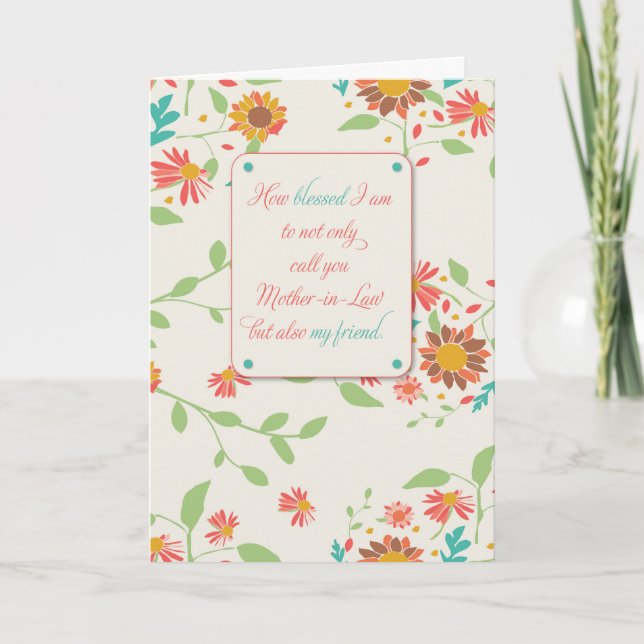 Mother-in-Law Day, Religious with Sunflowers Card (Front)